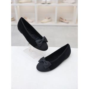 [코디엘루]퍼안감 리본장식 벨로아 여성 플랫 1cm CDMD501058
