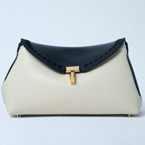 26 SS 토템 Mini T Lock 미니 티락 스티치 라인 투톤 레더 클러치백 261 WAL0085 LE0