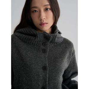 (35615ASME4) [에잇세컨즈] 하이넥 후드 카디건  애쉬