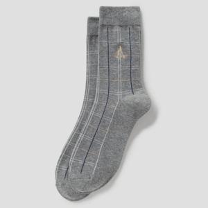 [빈폴] 남성 체크 장목 양말 - 그레이 BE61KTM033 026