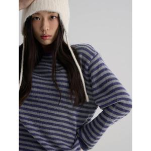 (356151SMXU) [에잇세컨즈] 보라 스트라이프 풀오버  퍼플