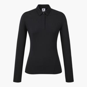 데상트골프웨어 VQA DR12WFTL12-BLKG 여성 베이직 긴팔 카라 티셔츠 BLACK