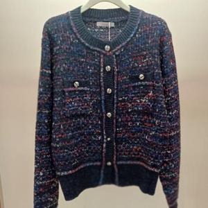 Latium HC06 봄느낌 비즈배색 앞오픈 트위드형 라운드 울 가디건 T2611cd04N