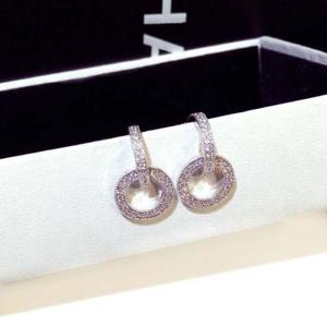 플래시 다이아 더블링 귀걸이-화이트