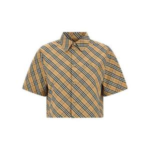(명품) 버버리 크롭 체크 코튼 셔츠 반팔 810619