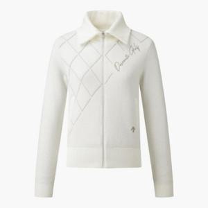 데상트골프자켓 JQS DP32WFKO92-IVYG 여성 자가드 포인트 울니트 아우터 / Ivory