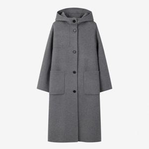 [쥬크]캐시미어 블렌드 오버핏 후드 롱코트 (Z254MSG556)