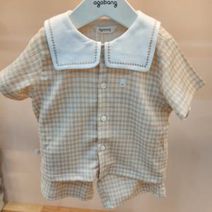 [아가방]노아체크반팔5부오픈상하01T323018_IC