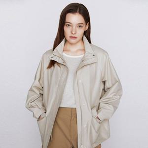 지오다노 376506 여성 루즈핏 집업 하이넥 미들랭스 자켓 05376506