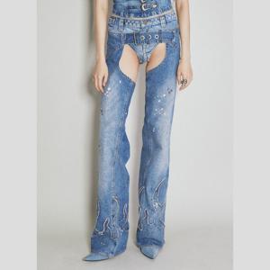 게스 자수 디스트레스드 데님 팬츠 W3BU06D4RV0