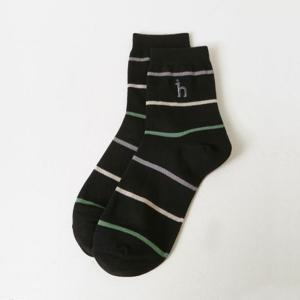 헤지스  26SS  남성 스트라이프 면혼방 중목양말 HZSS6E202BK
