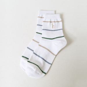 헤지스  26SS  남성 스트라이프 면혼방 중목양말 HZSS6E202WT