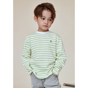 [빈]옐로우 그린 스트라이프 긴팔 티셔츠BA13TS03YGL