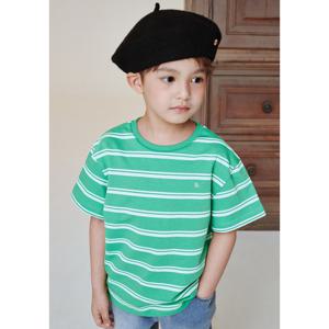 [빈]그린 스트라이프 반소매 티셔츠BA13TS04GNL