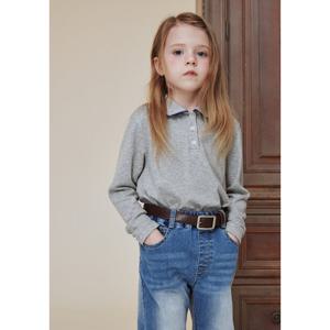 [빈]그레이 아일렛 카라 티셔츠BA14TS03GYL