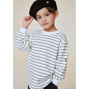 [빈]블랙옐로우 스트라이프 맨투맨 티셔츠BA17TS04BKL