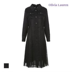 [올리비아로렌]셔츠카라 플리츠 원피스_VOROA4S2191