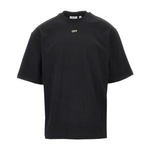 오프화이트 크루넥 반팔 티셔츠 44MAA120S26J002 001