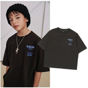 블루테일2 AAA3TS07BN 주니어 남아 여아 브라운 다이마루 반팔 티셔츠 고학년 2026년 봄상품