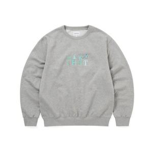 디스이즈네버댓 THISISNEVERTHAT THAT Embroidered Crewneck Dark Heather Grey TN253TSWCW06DHG 350242