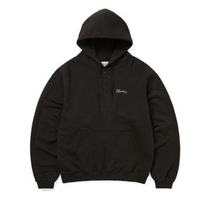 디스이즈네버댓 THISISNEVERTHAT Quarter Button Hoodie Off Black TN251TSWHO06OBK 348439