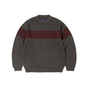 디스이즈네버댓 THISISNEVERTHAT Washed Block Knit Sweater Charcoal TN243KKNPK01CHA 350390