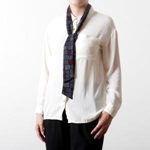 [더로라] 트윌리 스카프 - 챠콜 블럭 S7207