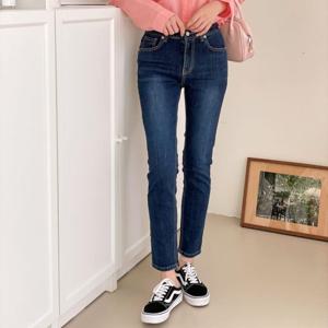[옷자락]여자 속밴딩 스키니진 큰사이즈 3XL4XL 워싱 청바지