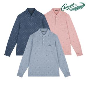 [크로커다일] 올오버 프린트 카라 티셔츠 CDAAATS1482