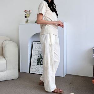 여성 헤니스 크런치 와이드팬츠 아노락롱팬츠 통바지