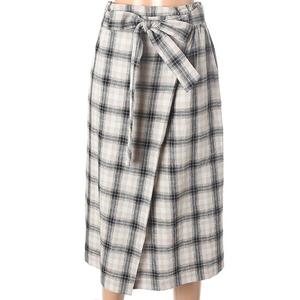 [HCONNECT] 여성 린넨체크스커트(3022215240180_102)