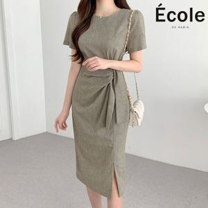 [에꼴드파리]마론 꼬임 반팔원피스_F44WOB004Z