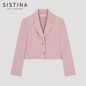 [SISTINA](77size) 투버튼 크롭 셋업 자켓_AWSJKO21040_PI