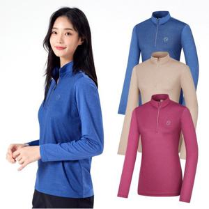 콜핑 여성 가을 신축성 기모 집업 티셔츠