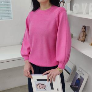 [옷자락]여성 롱슬리브 라글란 비스코스 벌룬 에시드 FW 니트