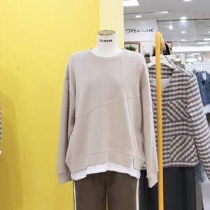 르피타 DP01 라운드 절개 레이어드 티셔츠 L243UTS902