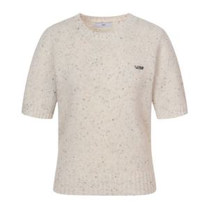 라운드넥 크롭 자수 반팔 보카시 니트 L2F45KPO130