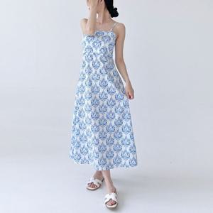 비치웨어 GSS DR222 썸 백크로스 홀터넥 비치 여름 롱원피스