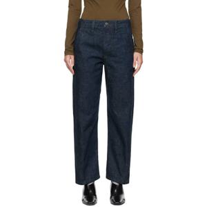 25 FW  여성 인디고 블루 커브 하이웨이스트 데님 진 242646F069001