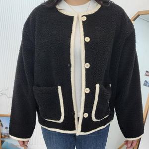 빅사이즈 412 큐트랍바배색뽀글자켓 DDLK780