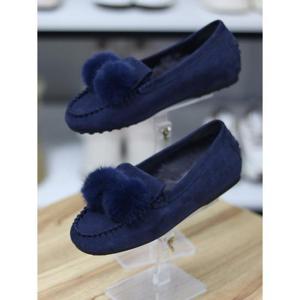 바이로쏘 세이브존06 퍼장식 안감 스웨이드 플랫굽 1cm 로퍼 (BY)24F12281CJ5