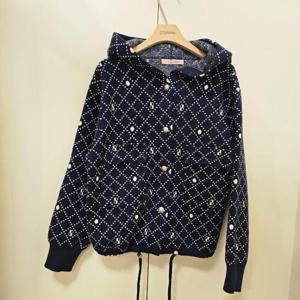 스테파니 HC07 달러 프린팅 버드후드 니트자켓 A25JL5106