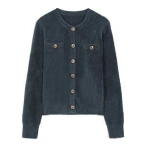 [베스띠벨리]페이크앙고라버튼니트가디건  24FWC42966BL_YS