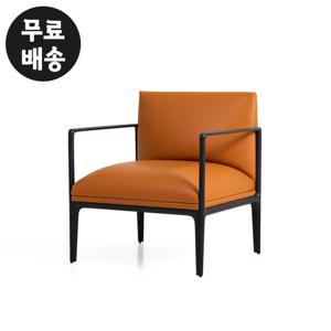 뷰즈 가죽 팔걸이 1인용 쇼파 라운지 체어(카멜)