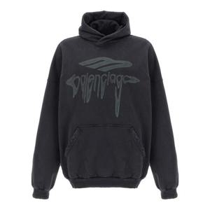 발렌시아가 후드 티셔츠 803265TRVS91013 Black