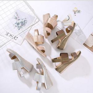 A931-6 스트랩 웨지샌들 플랫 여성 여름 쿠션샌들