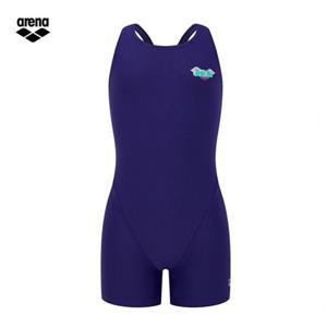 아레나 여아동 오버랩 A5SG1GL06 PPL (주머니백 증정) 3부반신 레이서백 실내수영복