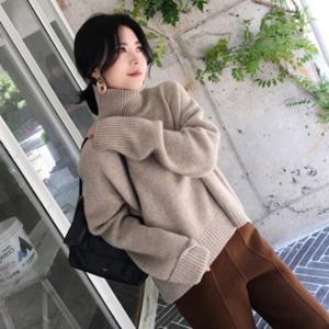 [옷자락]여자 빅사이즈 모던무드 3컬러 부드러운 폴라넥 FW 니트