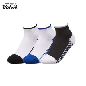 [볼빅] VBEB 체커패턴 단목 여성 골프양말 3종택1