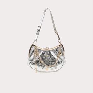 [비비안웨스트우드]비비안웨스트우드 직수입 메탈릭 크링클 참 프레임 펄스백 실버(VPSCBA0004-09)